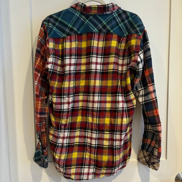 Uniqlo Patchwork Multicolored Checked Flannel Shirt - Picture 3 of 5